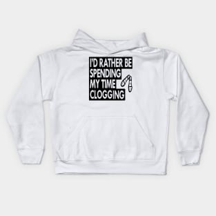 Rather Spend Clog BLK Kids Hoodie